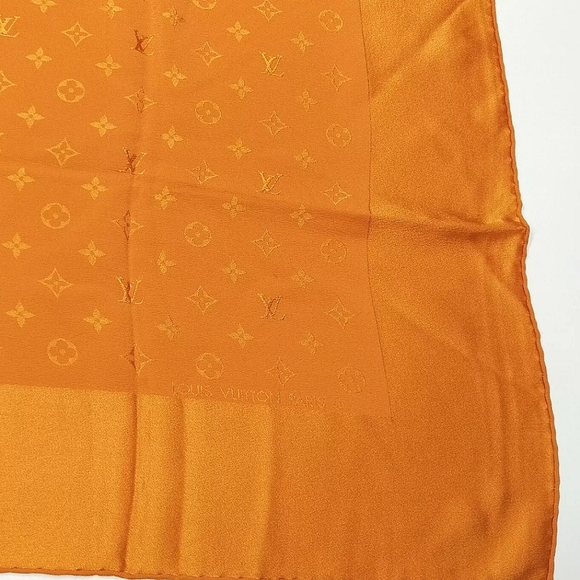 LV ORANGE SILK SCARF MONOGRAM - Picture 6 of 7